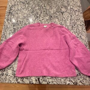 J. Crew Women's Vibrant Pink Crew Neck Sweater